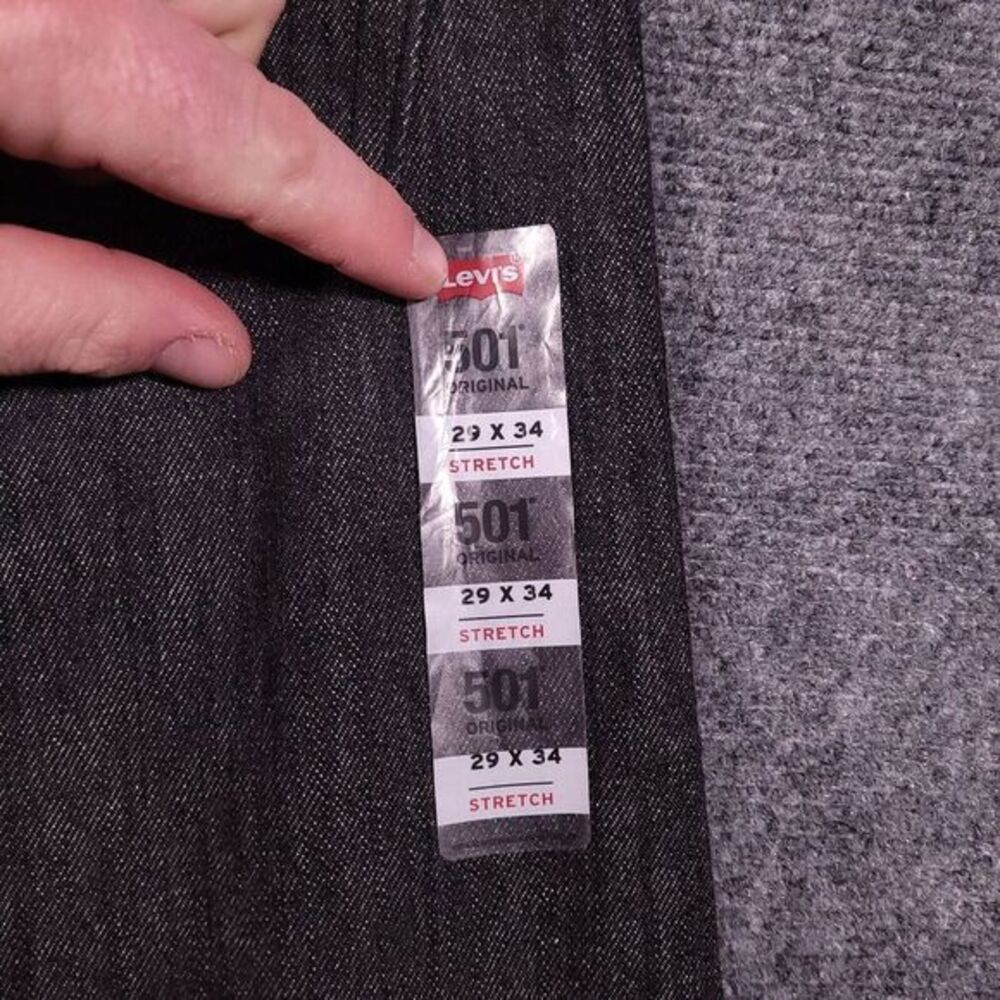 Levi's Men's Slim Straight Jeans - Dark Charcoal Black - Picture 6 of 8